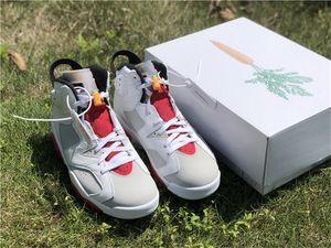 2022 Newest Authentic 6 Hare 6S Neutral Grey White True Red Black CT8529-062 Mens Basketball Shoes Sneakers With Original Box