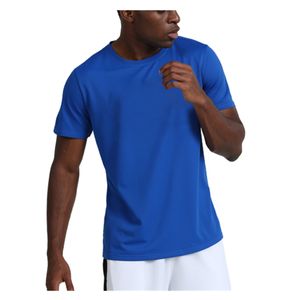 夏のソリッドカラークイックドライフィットネススポーツTシャツメンズジム半袖屋外ランニングバスケットボールTシャツティー72用