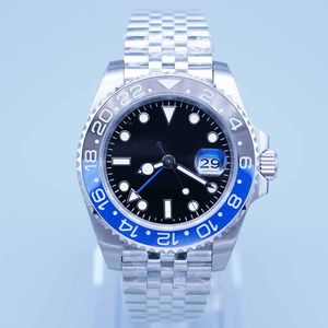 ST9 Super U1 Men 3866 Relógio Movimento Automático Batgirl Preto Azul Cerâmica Sapphire Dial Master 2 Jubilee Pulseira Relógio de pulso Mens Relógios Reloj Batman Limited