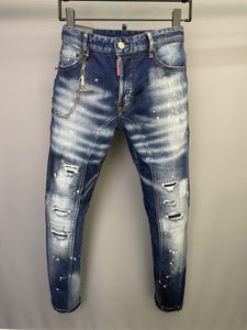 A506 MAN jeans patch con foro materiale punto di protezione ambientale I jeans di marca italiana della marea non sbiadiscono micro elastico tutto-fiammifero micro elastico in puro cotone