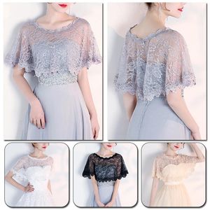 Scarves Women Embroidery Floral Lace Applique Cape Wrap Pure White Wedding Bridal Perspective Pullover Shawl Shrug Shoulder Covers
