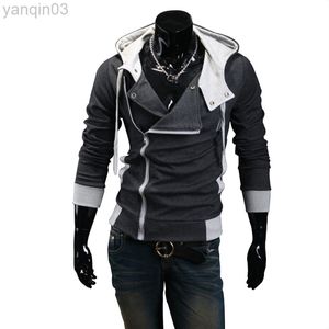 Casual Man Hoodie Sweatshirt Slim Fit Male Zipper Vest Sweaters Outerwear Black White Sportswear Men Hoodie 6XL L220801