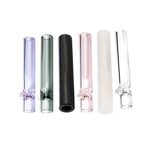 Colorful Pyrex Thick Glass Pipes Portable Filter Dry Herb Tobacco Cigarette Holder One Hitter Catcher Tube Handpipe Mini Dugout Taster Smoking Bat Tool DHL Free