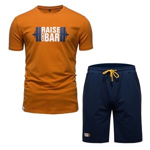 AIOPESON Baumwolle Männer Kurze Sets Sommer Trainingsanzug Männer T-shirts und Shorts Sets für Männer Casual Gym Sporting Outdoor Laufen Kleidung 220622