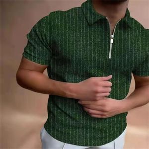 Sommer Luxus Männer Polo Shirt Kurzarm Übergroßen Lose Zipper Farbe Passenden Kleidung Männliche T-shirts Top US Yards S-3XL 220706