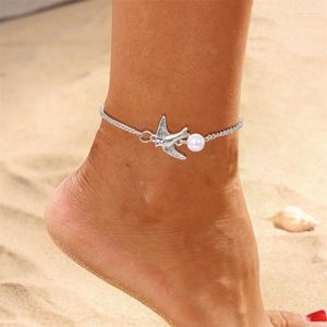 Anklets 2022ヨーロッパとアメリカの宝石平和ピジョンアンクレット模倣真珠女性フットオーナメントブレスレットアンクルチェーン卸売Marc22