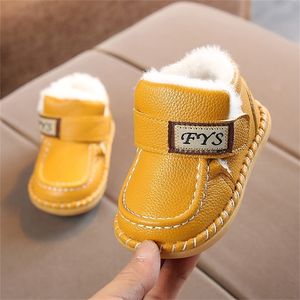 Toddler Shoes Baby Boy Girl Thicken Velvet Warm First Walkers Shoes Fashion Unisex born Soft Bottom Leatherette Infant Shoes LJ201214