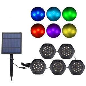 2PCS LEDライト成長1/2/3/5 RGBソーラーライトアウトドアIP65ガーデンパスプール装飾水中