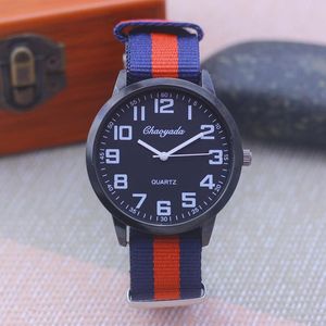 Orologi da polso Chaoyada Fashion Wwoman Man Lovers Orologio da polso con cinturino a righe casual Ragazzi Studenti delle scuole medie Orologi elettrici impermeabili