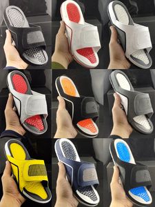 Women Men Slippers Hydro IV 4 Slide Basketball Flip Flops Royal Navy Blue White Black Cool Grey 4S Sports Casual Sandals Shoes Flat Slides