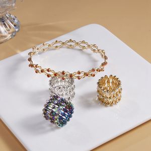 3 pezzi braccialetti ad anello retrattile anello pieghevole twist estensibile creativo per regalo di gioielli da donna