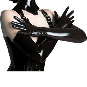 Five Fingers Gloves Apparel Accessories Mittens PU Leather Long Arm Sexy Women Wetlook Cosplay Costumes Party Night Clubwear