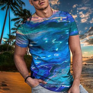 Męskie Koszulki 2022 Ocean 3D Drukowane koszulki Letnie Mężczyźni Tshirts Fresh Fashion Casual Krótki Rękaw Plaża Luźna Oversized