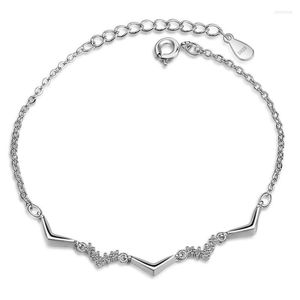 Bracelets de charme 2022 Trendy 925 Sterling Silver Women Jóias Moda Cristal Clear para Acessórios para Mão Lady Presente de Verão Kent22