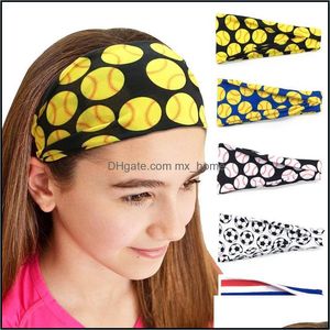 Party Favor Event Supplies Festive Home Garden Softball Baseball Sports Headband Gift Women Men Football Team Hair Bands Sweat Headbands Y