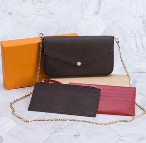 مصمم Bagspochette Felicie Women Luxurys مصممين حقائب جلدية حقيقية محفظة رئيسية بطاقة محفظة حقيبة يد حقيبة كتف الكتف