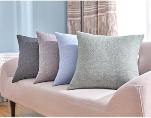 クッション/装飾的な枕シンプルなソリッドカラーコットンリネン大型クッションカバーソファの装飾的な腰椎枕