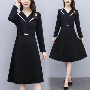 カジュアルドレス韓国ファッション衣料品女性パーティーセクシーなヴィンテージプラスビッグサイズの女性服2022スプリングブラックドレス女性A6150