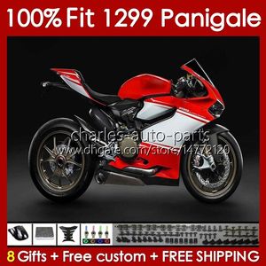 OEM Fairings Zestaw dla Ducati Panigale 959R 1299R 1299S 959 1299 S R 2015 2016 2017 2018 Body 140no.80 959-1299 15-18 959S 15 16 17 18 Wtryskowa forma Boletnia Czerwona błyszcząca BLK