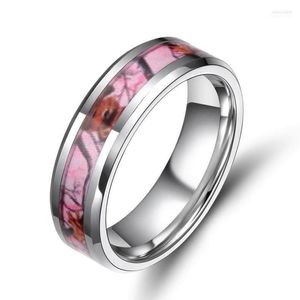 Pierścienie klastrowe prosta moda płaska odwrócona wzór wykończenia szeroki 6 mm srebrny stalowy pierścień toby 22