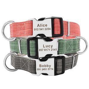 Personalisiertes Hundehalsband, Nylon-Welpenhalsbänder, verstellbares, individuelles Hundehalsband für Chihuahua, Deutscher Schäferhund, Haustierprodukte, Perros 220610