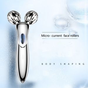 luxury 3D Roller Face Massager Y-Shape Lift Deep Kneading Therapy Microcurrent Massage facial skin firming Beauty Tool