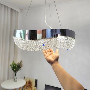 Hängslampor modern lyxkronor mats vardagsrum runt ny design heminredning hängande lampa krom kristall led lätt sovrum lyster