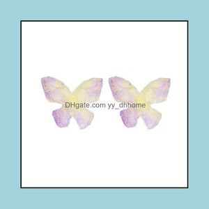 Saplama küpe takı moda kore akrilik küçük kelebek kadın tatlı rüya gibi renk kız hediye drop dağıtım 2021 z1sud