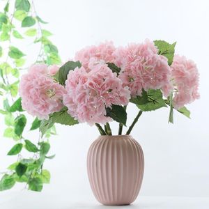 Decorative Flowers & Wreaths 49cm 3D Hand Feeling Hydrangea Moisturizing Simulation Flower Single Wedding Bouquet Artificial FlowersDecorati