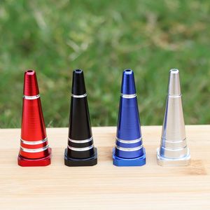 Fashion Roadblock Shape Personality Metal Pipes Portable Creative Smoking Pipe Herb Tobacco Warning Sign Cigarette Holder 3 Colors Tools Accessories 4 Colors