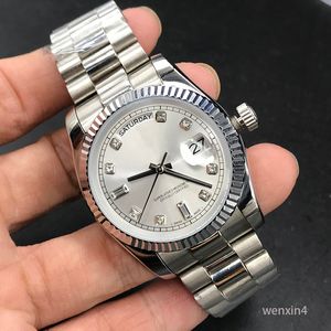 роскошные женские часы Waterproo iced Watch 36 мм Механические автоматические часы из нержавеющей стали Президент Благородный рубин Мужские часы Классические длинные бриллиантовые наручные часы