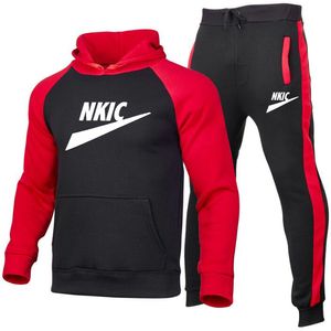 2022 Märke Patchwork Tracksuits Mäns Hoodie Sports Svokat Bomull Drawstring Sportkläder Trend Fashion Spring and Autumn Pullover Suits