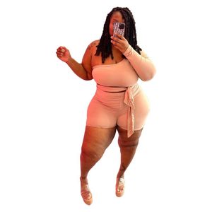 Kobiety Plus Size Pants Women Joks Summer Off Off One Piece Strout 2022 Seksowna moda pusta Jumpsuits Lady Bandage Clothingwome