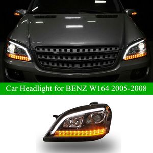 LED-huvudljus för Benz W164 Dayime Running Headlight 2005-2008 ML350 ML500 Dynamic Turn Signal Dual Beam Lens Car Accessories Lamp