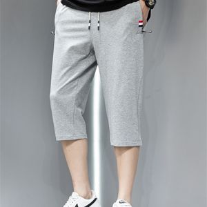 Summer Zip Pockets Sweatshorts Men sportkläder Korta byxor joggerbyxor capris manlig solid bomull casual shorts plus storlek 8xl 220715