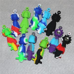 Silicone hand pipes for oil bubblers with metal bowls Tobacco Smoking Pipe glass bubble carb caps reclaim catchers