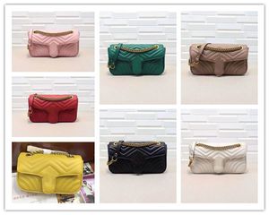 Bolsas Designer Luxo Marmont Quilting Pequeno Matelass 443497 446744 476433 Super Mini Corrente Couro Preto Bolsa de Ombro