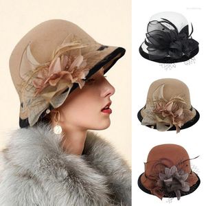 Beanie/Totenkopfkappen Elegante Dame Blume Sonnenhut Frauen Hochzeit Teeparty Reisekappe Sommer Kleidung Zubehör Vintage Warm #YJ Davi22