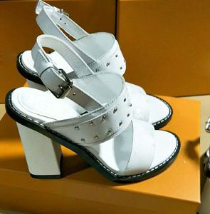 Tasarımcı Ladies Sandalet Yaz Kore Versiyonu Rahat Moda Vahşi Elmas Kaba Yüksek Heels35-41