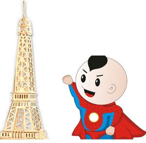 Pussel spel grossist kreativa 3D blockerar Paris Tower tr￤f￥ngstpussel Intellektuell utvecklingsmodell Toy Manual Toys