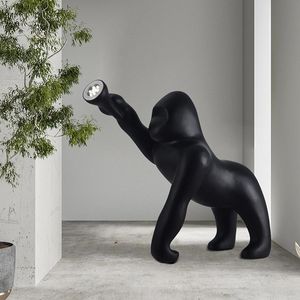 Stehlampen Gorilla Tier Glasfaserverstärkter Kunststoff Kreative Skulptur Lampe El Lobby Ausstellungshalle Licht Luxus Art DecoratFloor