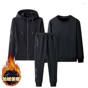 Men's Tracksuits Sweater Three Piece Suit 2022 Warm Wear Large Autumn Winter Casual Fashion