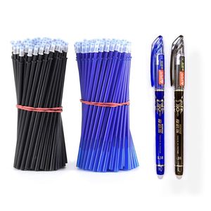 250pcsset 05mm Blue Blue Black Gel Caneta apagável Haste de reabastecimento Erastable Pen Washable School Redação de papelaria de papel de tinta de gel 220714