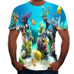 Camisetas para hombres Camiseta submarina de camiseta 3D impresión