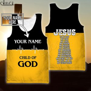 CLOOCL Christian Jesus Catholic fai da te personalizza il nome serbatoio 3D stampa estate streetwear gilet senza maniche uomo donna abbigliamento fitness 220706
