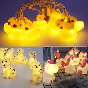 Sznurki LED Cartoon Night Light Lampy dekoracyjne Księżyc Niedźwiedź dinozaur dziewczyna dzieci zabawki