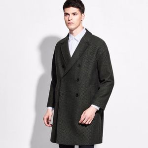 Ternos masculinos Blazers Brand 50% de lã listrada roupas masculinas duplas de trespôs homens e jaquetas 2022 Moda Slim Green Deep Causal 2