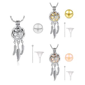 Personlig Dreamcatcher Locket urn Pendanthalsband för aska kremeringsmycken för aska anpassningsbar husdjurshållare