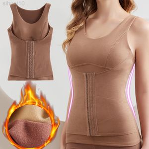 Corpo de roupas íntimas térmicas de roupas de baixo Tops com tampas de lã de cintura Shapewear Reduce os cintos de barriga de barriga L220802