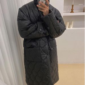Männer Unten Parkas Kleidung Koreanische Lange Stil Baumwolle gefütterte Kleidung 2022 Witner Paar Mode Oversize Lose Warme Mantel Für männer